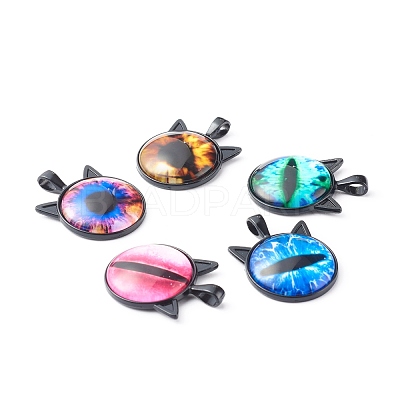 Handmade Glass Pendants PALLOY-JF00798-1