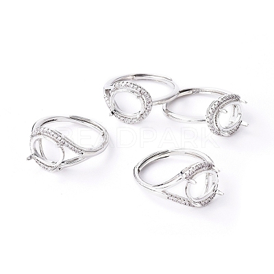 Adjustable Brass Finger Ring Components KK-L193-02P-1