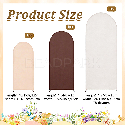 3Pcs 3 Colors Cloth Arch Background Cover for Wedding Party Decor AJEW-DC0004-02-1
