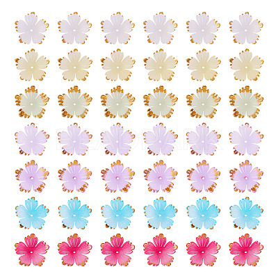 120Pcs 8 Colors Acrylic Bead Caps MACR-TA0002-59-1