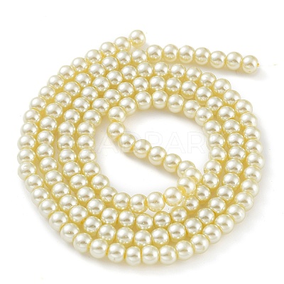 Baking Paint Pearlized Glass Pearl Round Bead Strands X-HY-Q003-6mm-21-1