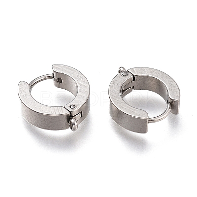 Tarnish Resistant 201 Stainless Steel Huggie Hoop Earrings Findings X-STAS-A167-01B-P-1