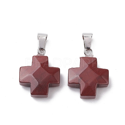Natural Red Rainbow Jasper Pendants G-K359-02P-09-1