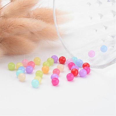 Mixed Color Imitation Jelly Acrylic Round Beads X-JACR-R001-6mm-M-1