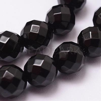 Natural Black Onyx Beads Strands G-N0171-12-8mm-1
