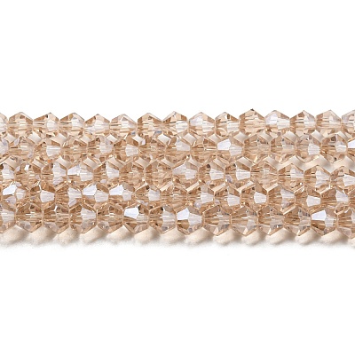 Transparent Electroplate Glass Beads Strands EGLA-A039-T4mm-A12-1