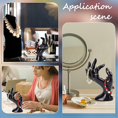 Plastic Mannequin Hand Jewelry Display Holder Stands RDIS-WH0009-013A-1