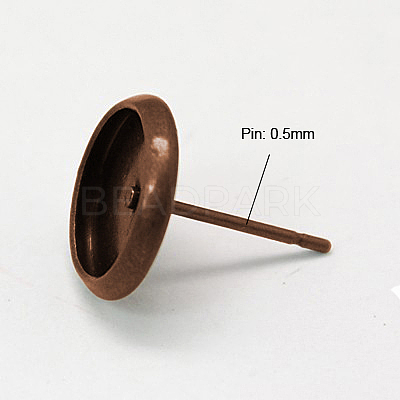 Brass Stud Earring Settings KK-I001-R-NF-1