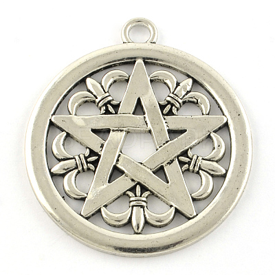 Tibetan Style Alloy Pendants X-TIBEP-R348-38AS-RS-1