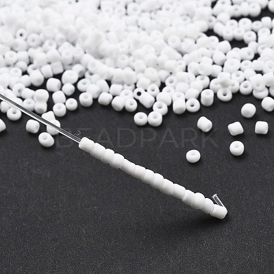 Frosted Opaque 12/0 Glass Seed Beads SEED-R029-2mm-A01-1