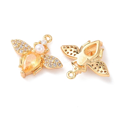 Brass Micro Pave Cubic Zirconia Pendants KK-A284-14G-02-1