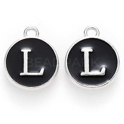 Platinum Plated Alloy Charms X-ENAM-S118-02L-P-1