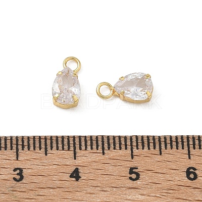 Brass Pave Clear Cubic Zirconia Charms CU-CBAD360-01G-01-1