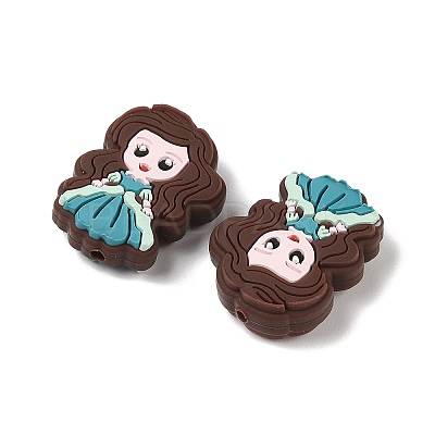 Princess Food Grade Silicone Focal Beads SIL-A008-05D-1