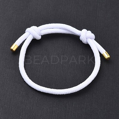 Adjustable Nylon Round Milan Cord Slider Bracelet Making FB-H001-01G-17-1