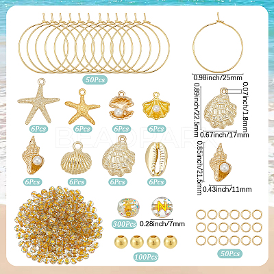 Ocean Theme DIY Wine Glass Charms Making Kits DIY-BM0001-15-1