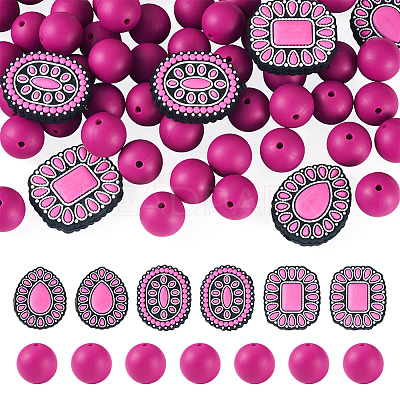 56Pcs 4 Styles Silicone Beads FIND-TA0010-75D-1