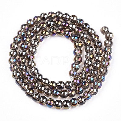 Electroplate Transparent Glass Beads Strands GLAA-T032-T4mm-AB02-1