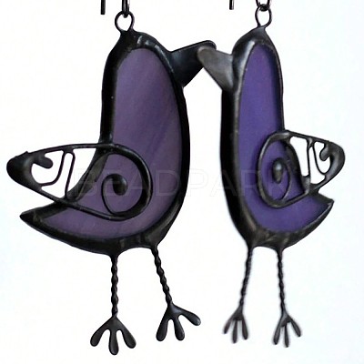 Bird Alloy Resin Dangle Earrings FS-WG8BC40-03-1