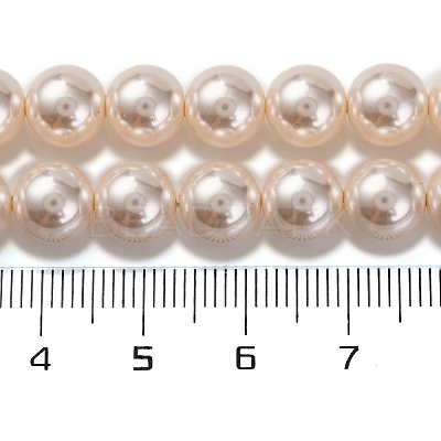 Baking Paint Pearlized Glass Pearl Round Bead Strands PEAR-H019-02C-02-1
