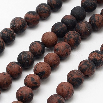 Natural Mahogany Obsidian Beads Strands G-D681-10mm-1