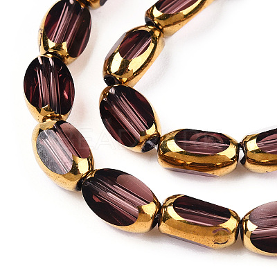 Electroplate Opaque Color Glass Beads Strands X-EGLA-Q127-A01-02I-1