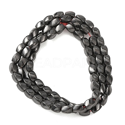 Grade AA Magnetic Synthetic Hematite Twist Bead Strands G-G644-A-09-1