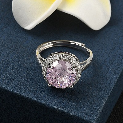 925 Sterling Silver Micro Pave Cubic Zirconia Finger Rings RJEW-B134-01A-02-1