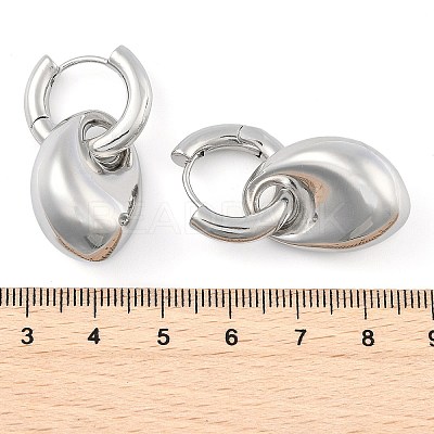 Teardrop Brass Hoop Earrings for Women EJEW-U055-18P-1