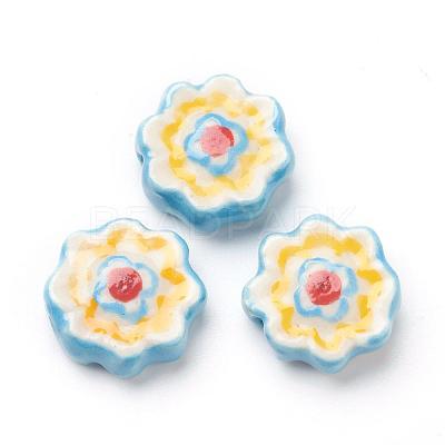 Handmade Porcelain Flower Beads Strands PORC-G006-14A-1