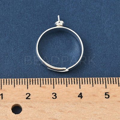 Adjustable Brass Cup Peg Ring Settings For Half-drilled Beads KK-K414-02C-S-1