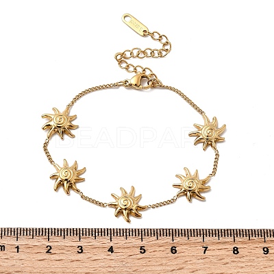 304 Stainless Steel Link Bracelets for Women BJEW-B151-02G-1