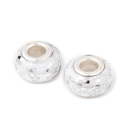 Opaque Resin Rondelle European Beads RESI-Z046-03-1
