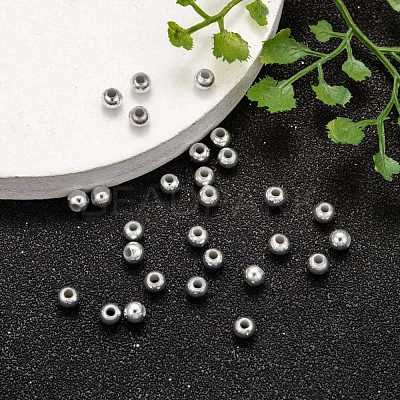 Plating Plastic Acrylic Round Beads PACR-L003-4mm-S-1