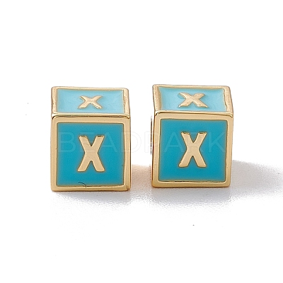 Rack Plating Brass Enamel Beads KK-B060-04G-06X-1