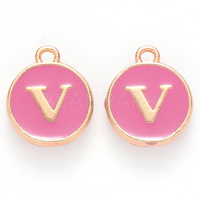 Golden Plated Alloy Enamel Charms ENAM-S118-08V-1