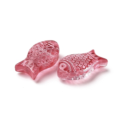 Transparent Spray Painted Glass Beads GLAA-I050-10I-1