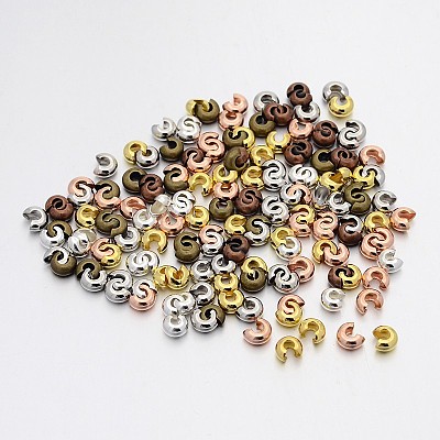 Mixed Style Iron Crimp Beads Covers IFIN-X0031-NR-1
