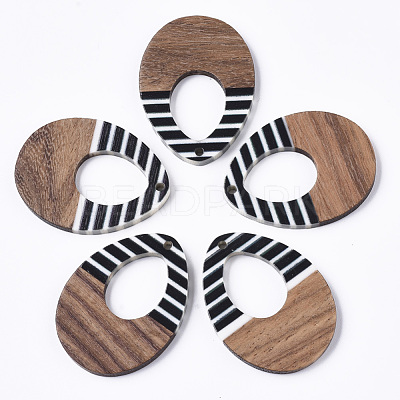 Resin & Walnut Wood Pendants RESI-T035-13-1