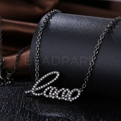 Fashion Brass Micro Pave Cubic Zirconia Pendant Necklaces NJEW-BB34104-1