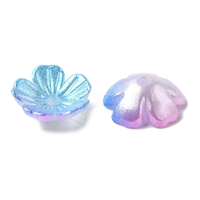 Gradient Color Acrylic Bead Caps OACR-Z028-01A-1