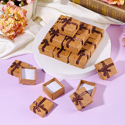 Square Paper Jewelry Ring Gift Boxes with Bowknot CON-TAC0010-80C-1