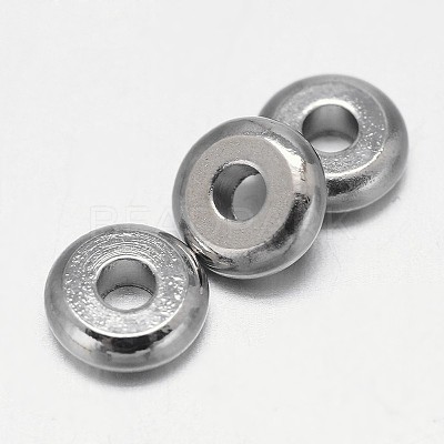 Flat Round Brass Spacer Beads KK-L106A-01-1