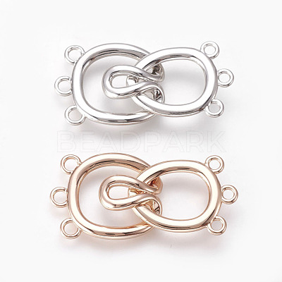 Brass Hook Clasps KK-P164-22-1
