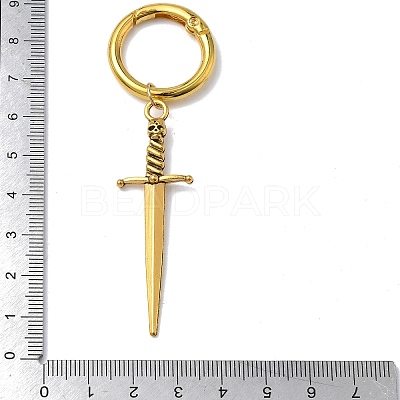 6Pcs 3 Colors Sword Alloy Shoe Charms HJEW-PH01900-1