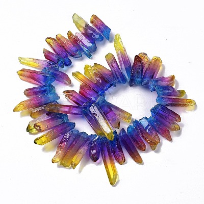 Natural Quartz Crystal Dyed Beads Strands G-I345-02D-1