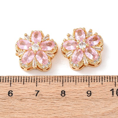 Brass Micro Pave Cubic Zirconia Beads KK-A284-19G-03-1