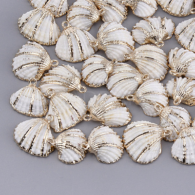 Electroplate Sea Shell Pendants SSHEL-S261-06-1