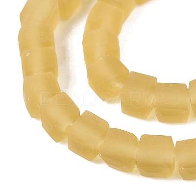 Transparent Frosted Glass Beads Strands GLAA-N072-01A-A03-1