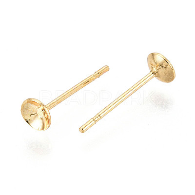 Brass Earring Settings KK-T077-18G-01-1